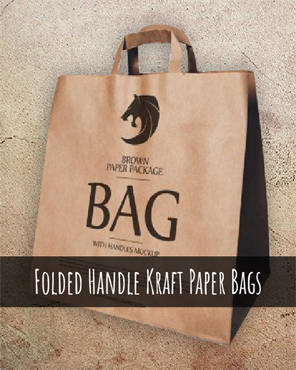 Folded handle kraft bags for takeaway orders