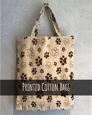 Printed cotton tote bags for an event giveaway