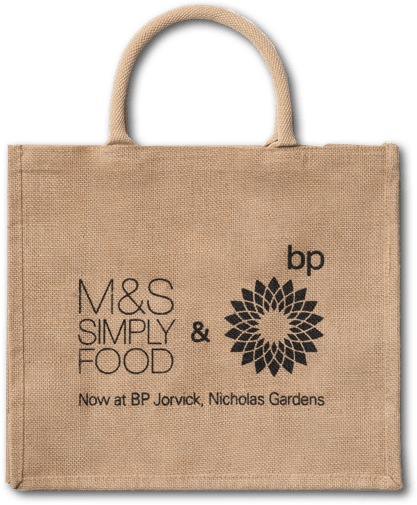 Printed jute bags with thick handles